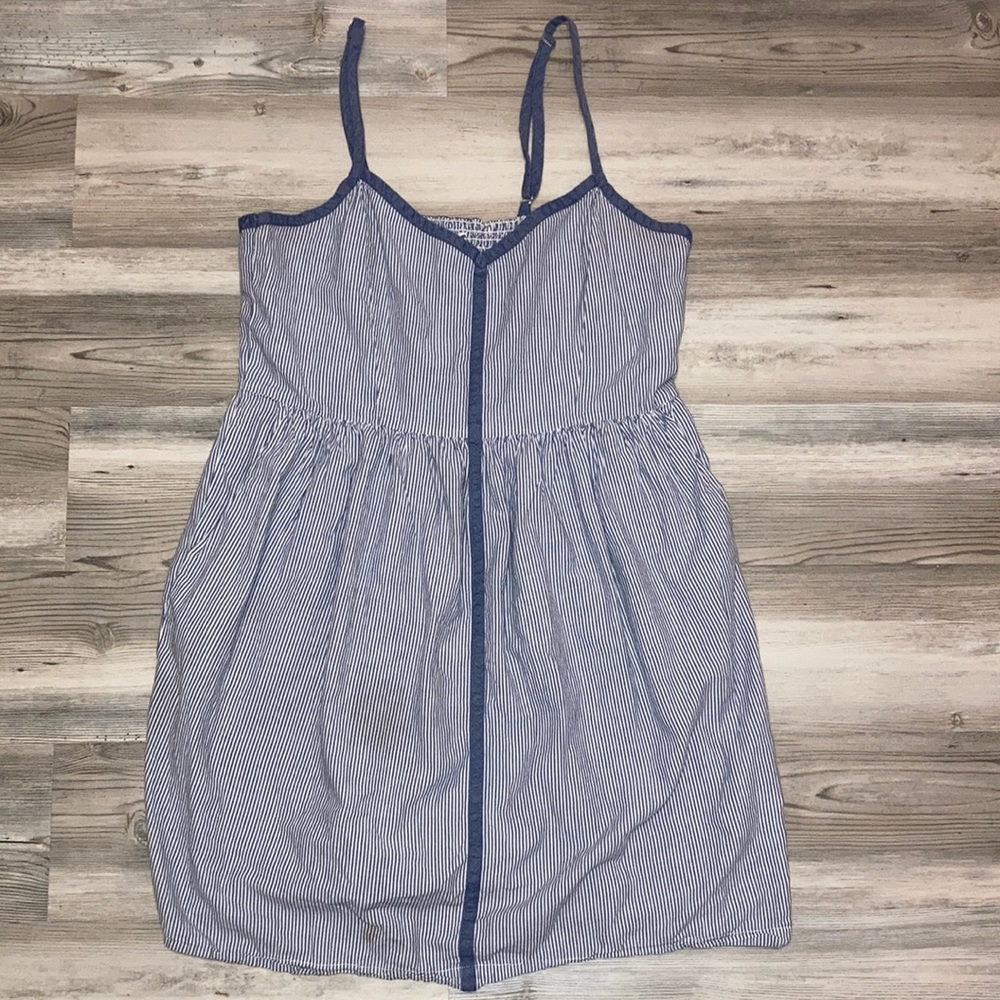 Blue and white stripe dress